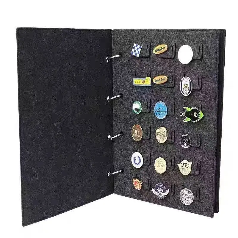 

Felt Pin Brooch Display Storage Book Metal Badge Chest Holder Box Pennant Brooch Board School Badge Case Container Collection