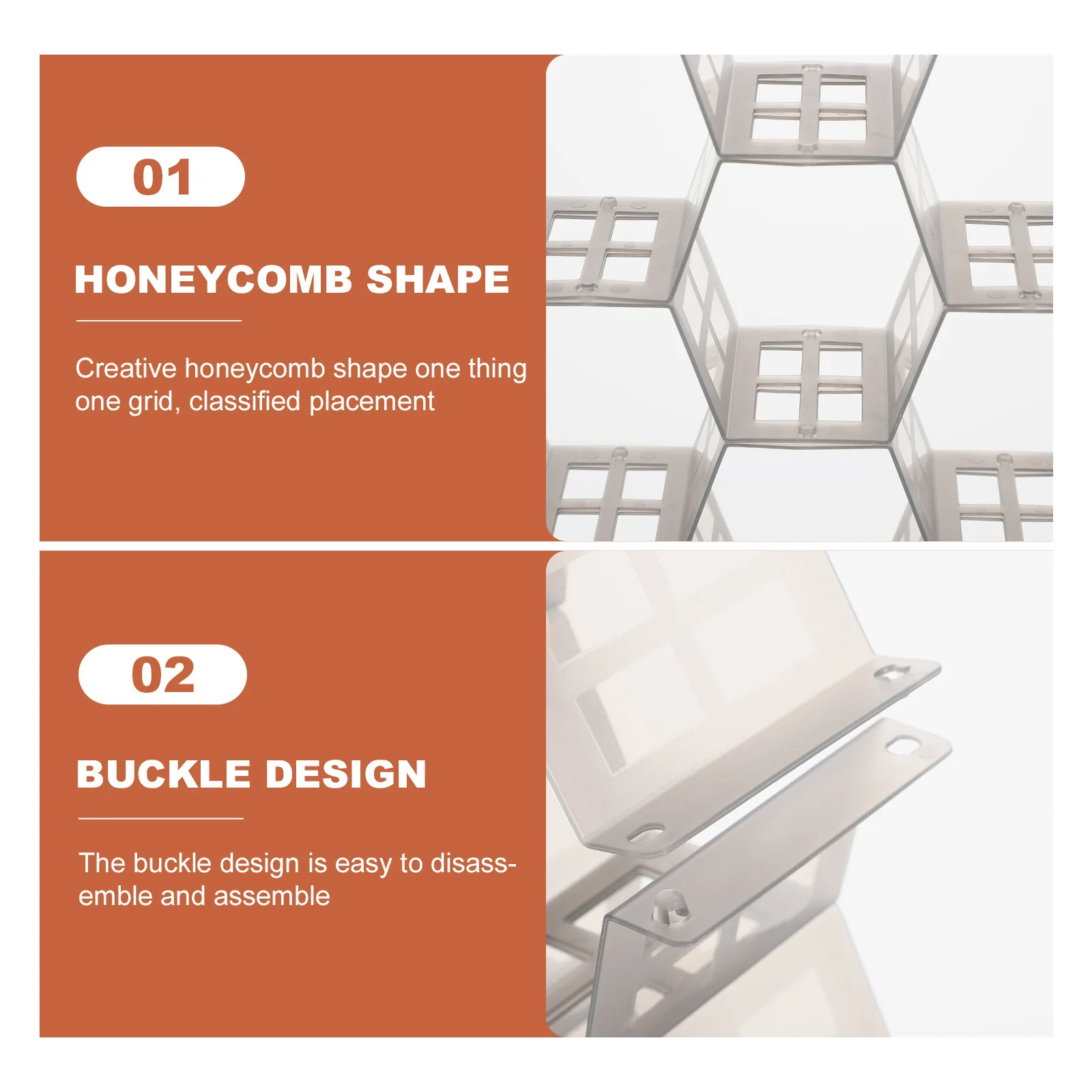 

1Set Drawer Divider Plastic Honeycomb Organizer Adjustable Storage Grid Partition for Closet Dresser Under Bed