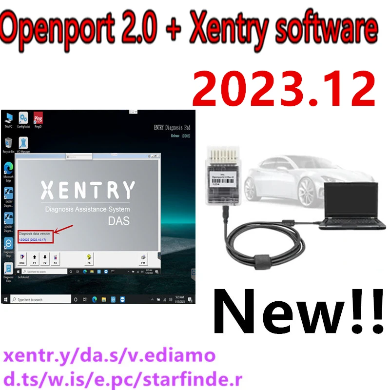 Xentry 2023,12 Diagnose software mit tactrix openport 2,0 ecu chip tuning tool obd 2 obd2 scanner tool xentry software instal