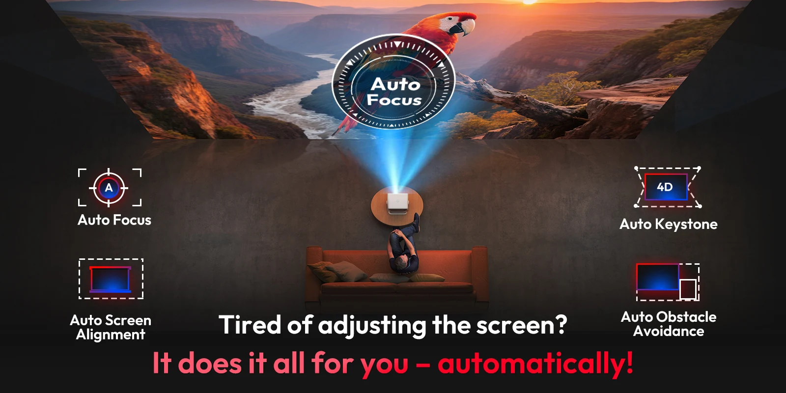 XGODY Native 1080P Smart-Projektor mit Netflix/YouTube/Primevideo, 700 ANSI, Autofokus & Keystone Heimkino-Projektor N6 Pro – Detail 5