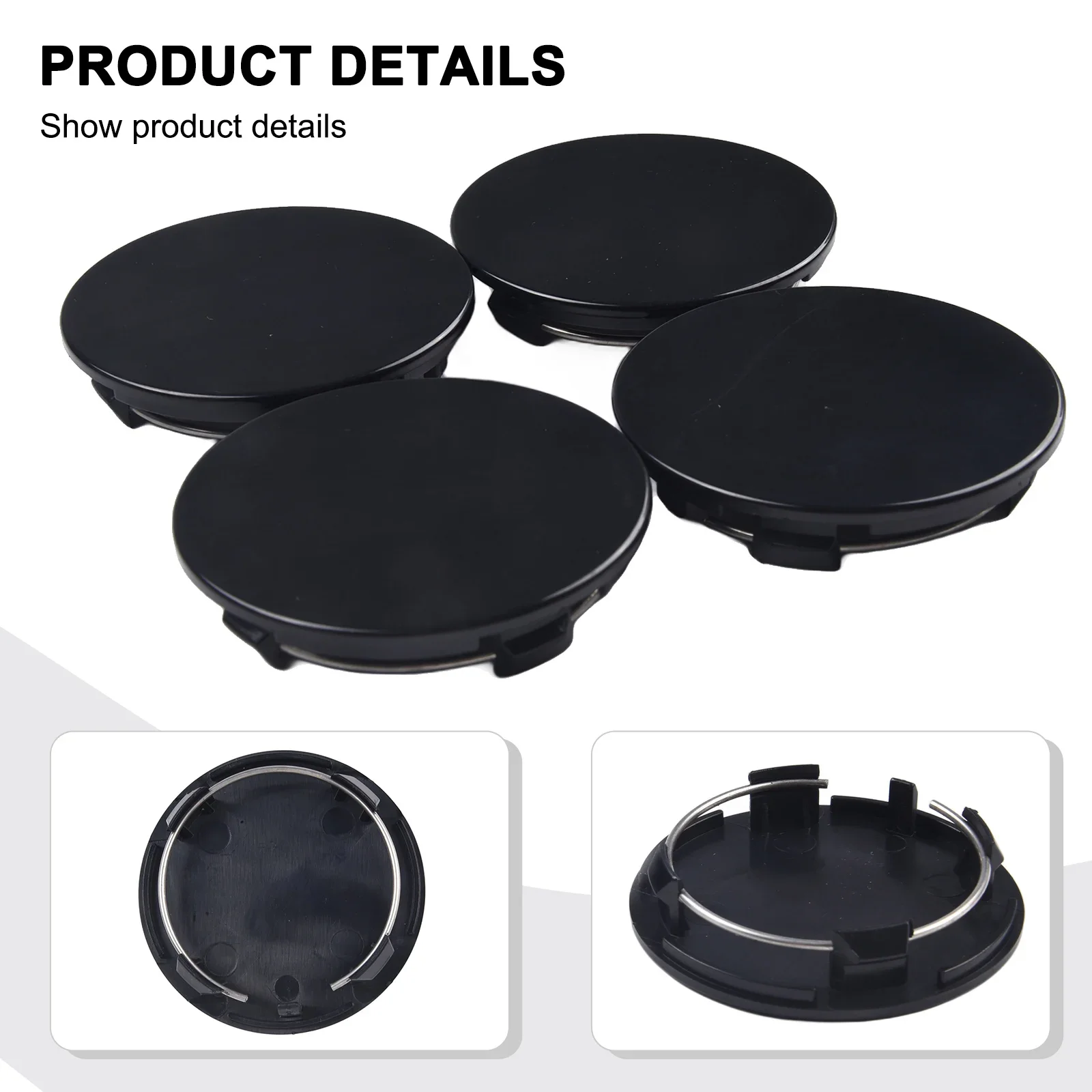 4*Flat Hub Center Cap For Hub Modification Special Center Cover Outer Diameter 70MM Wheel Hub Cover Flat Wheel Cover Black Elect