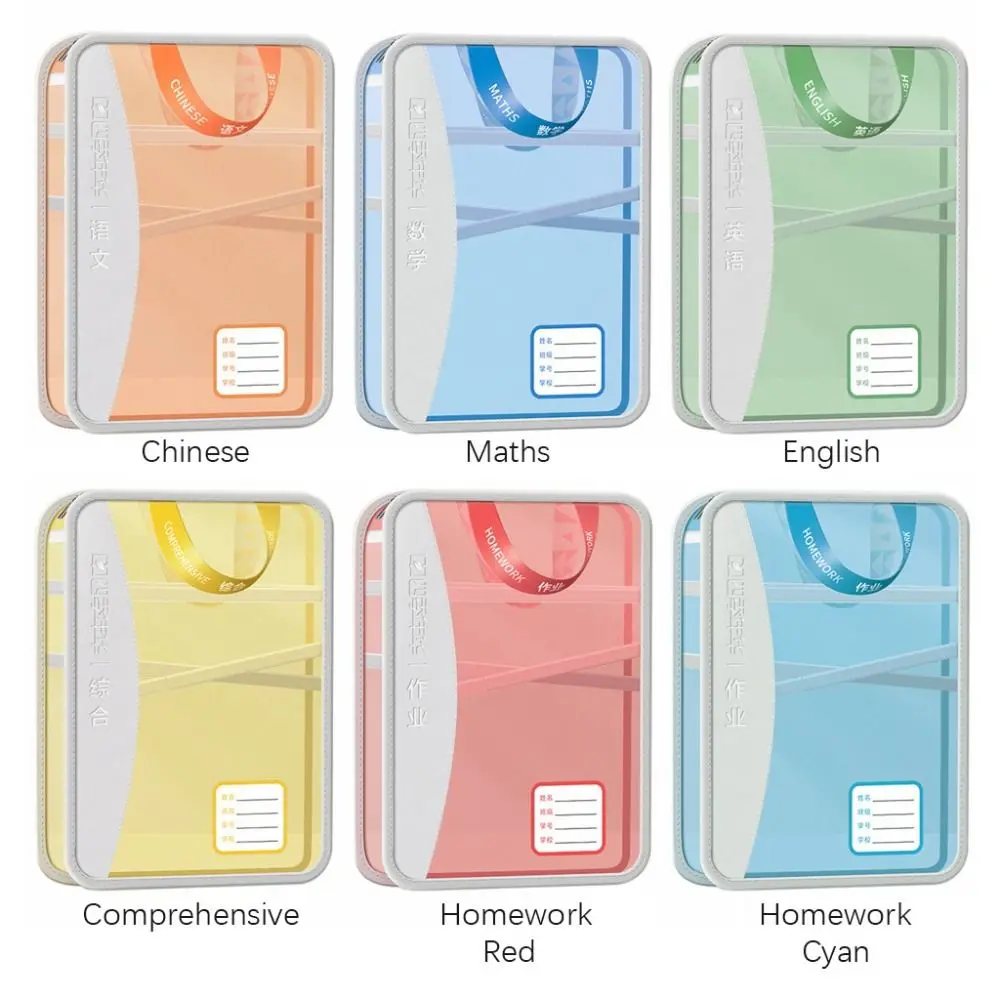 5-Layer Mesh Zipper Pouch Subject Classification L-Type Opening Transparent File Folder Large Capacity Portable Handle