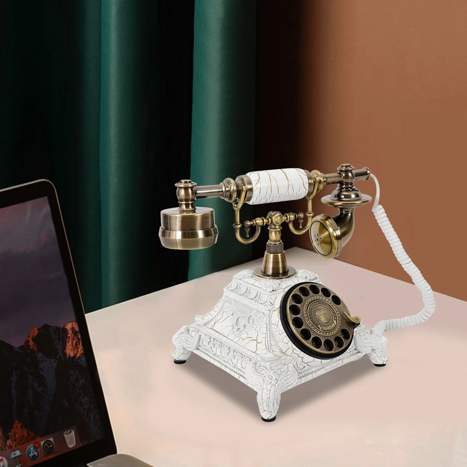 

Европейский ретро-телефон для стола, старомодный стационарный телефон 18*22 см, подходит для отелей, баров, офисов, галерей