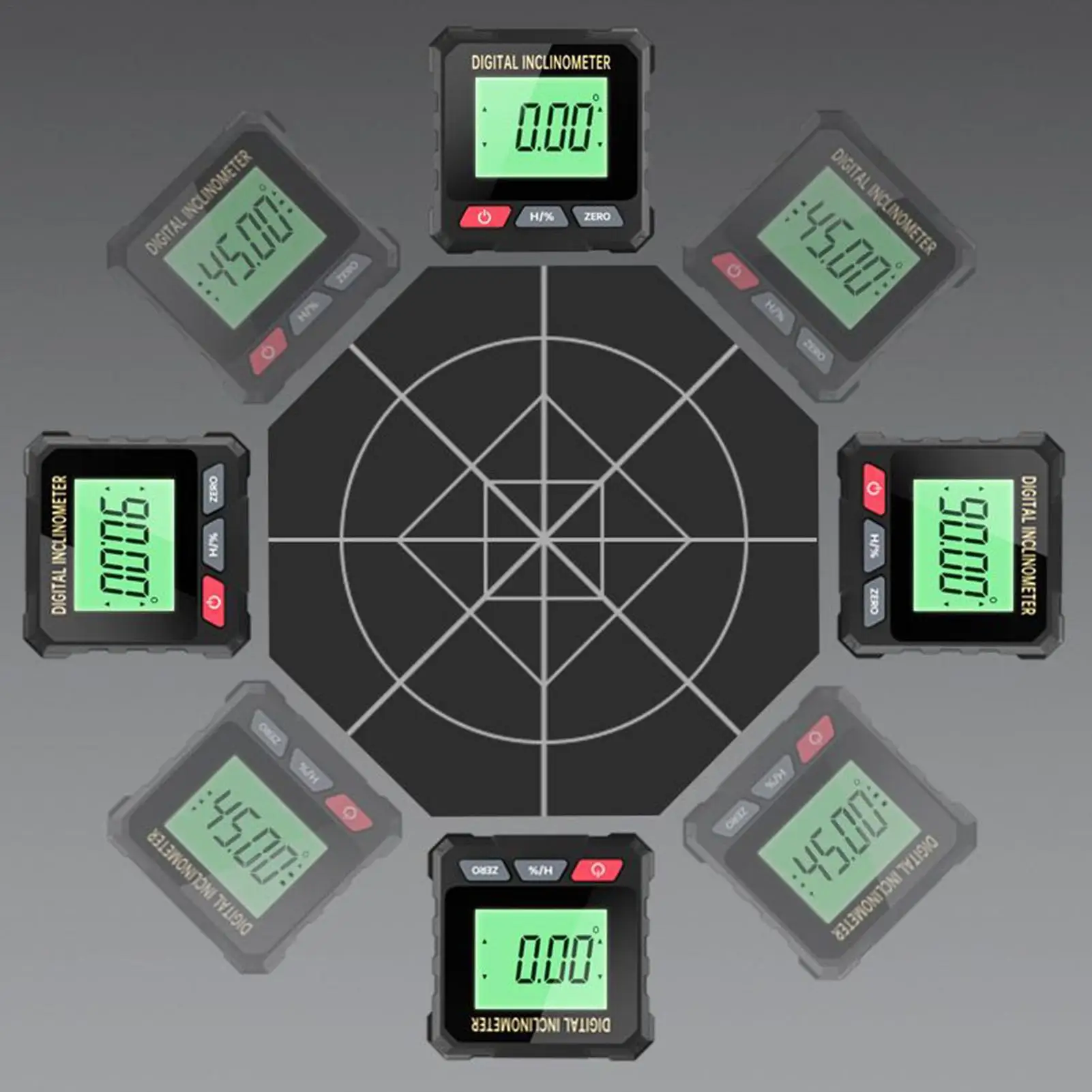 

Цифровой инклинометр, 4-сторонний измерительный инструмент с подсветкой, инструмент для поиска угла для деревообработки, гольфа, дома, ремонта дверей