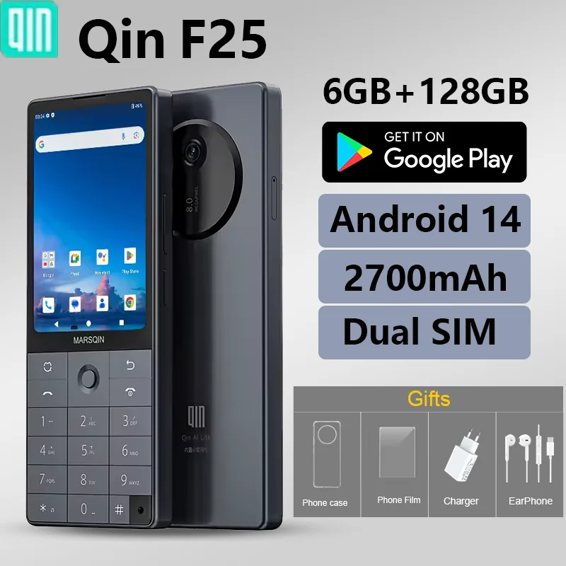 Qin F25 Google Play MTK8786 Android14 Dual SIM 6GB+128GB Touch