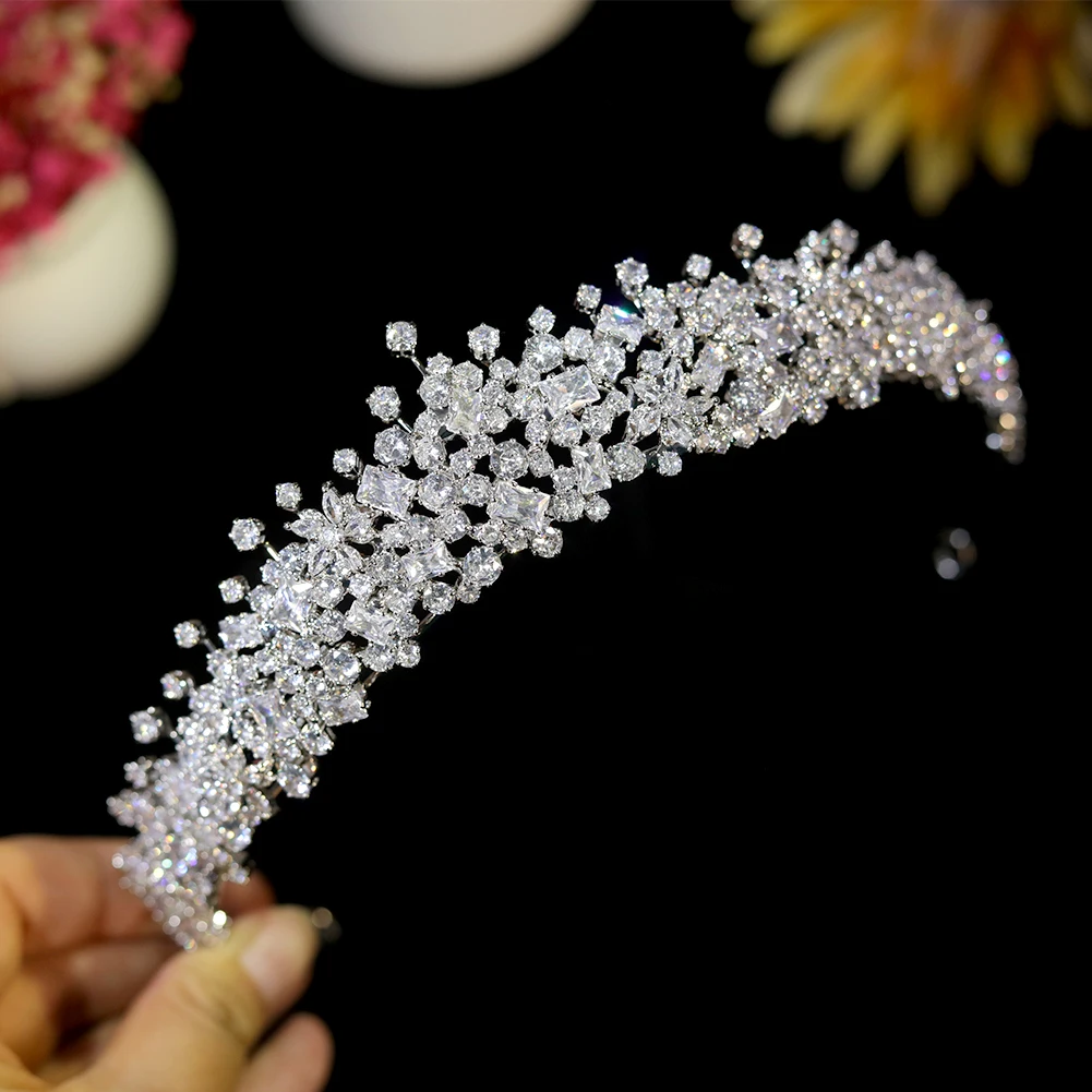 ASNORA Bridal Hair Accessories 3A Zircon Crown Para Quinceañera Princess Small Birthday Tiara for Women Diadema Wedding Headband