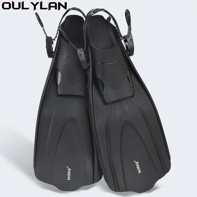 Oulylan-Palmes de plongée sous-marine réglables professionnelles, chaussures de natation pour adultes, palmes de plongée en apnée SN longues en silicone