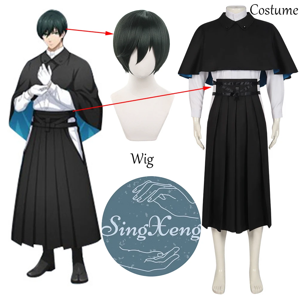 

Anime Blue Lock Cosplay Rin Itoshi Cosplay Costume Kimono Uniform Green Wig Halloween Party Suit Cosplay Uniform Customize