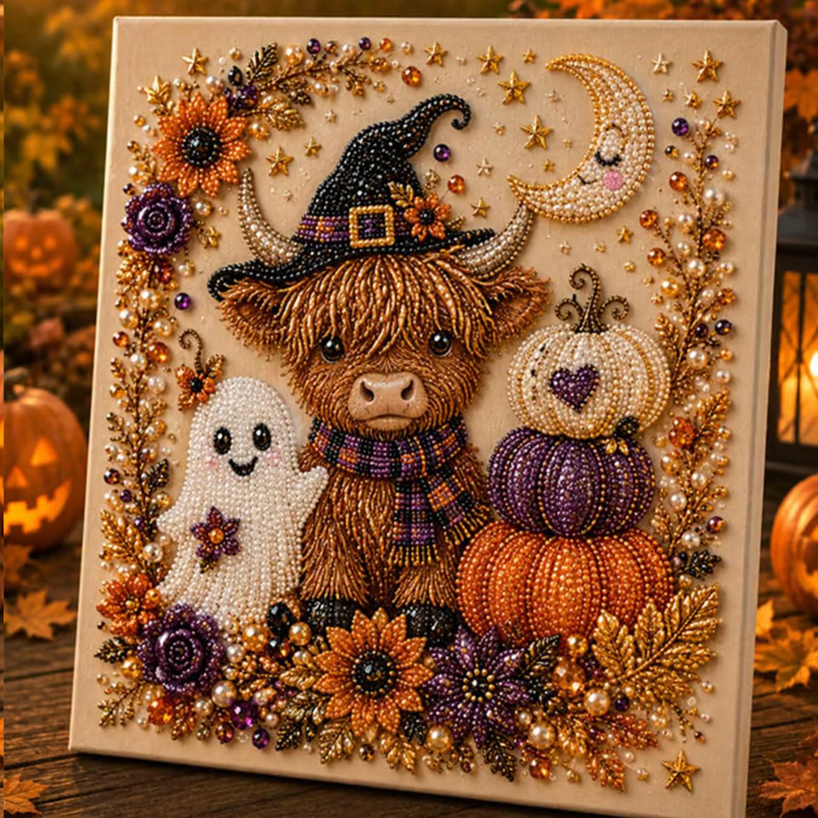 DIY Halloween Gerahmtes Diamant-Perlen-Malset 20x20cm Perlen-Diamant-Kunstset Perlen-Diamant-Malset für Erwachsene Heimdekoration – Detail 17