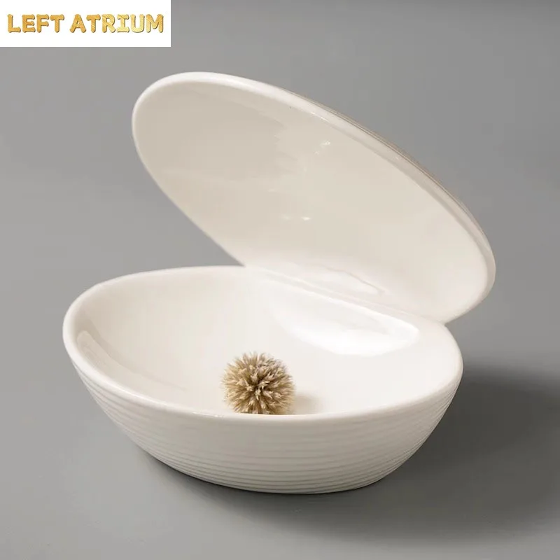 Pure White Threaded Clam Shell Ceramic Dinner Plate Restaurant Dessert Plate Salad Plate Molecular Cuisine Creative Tableware