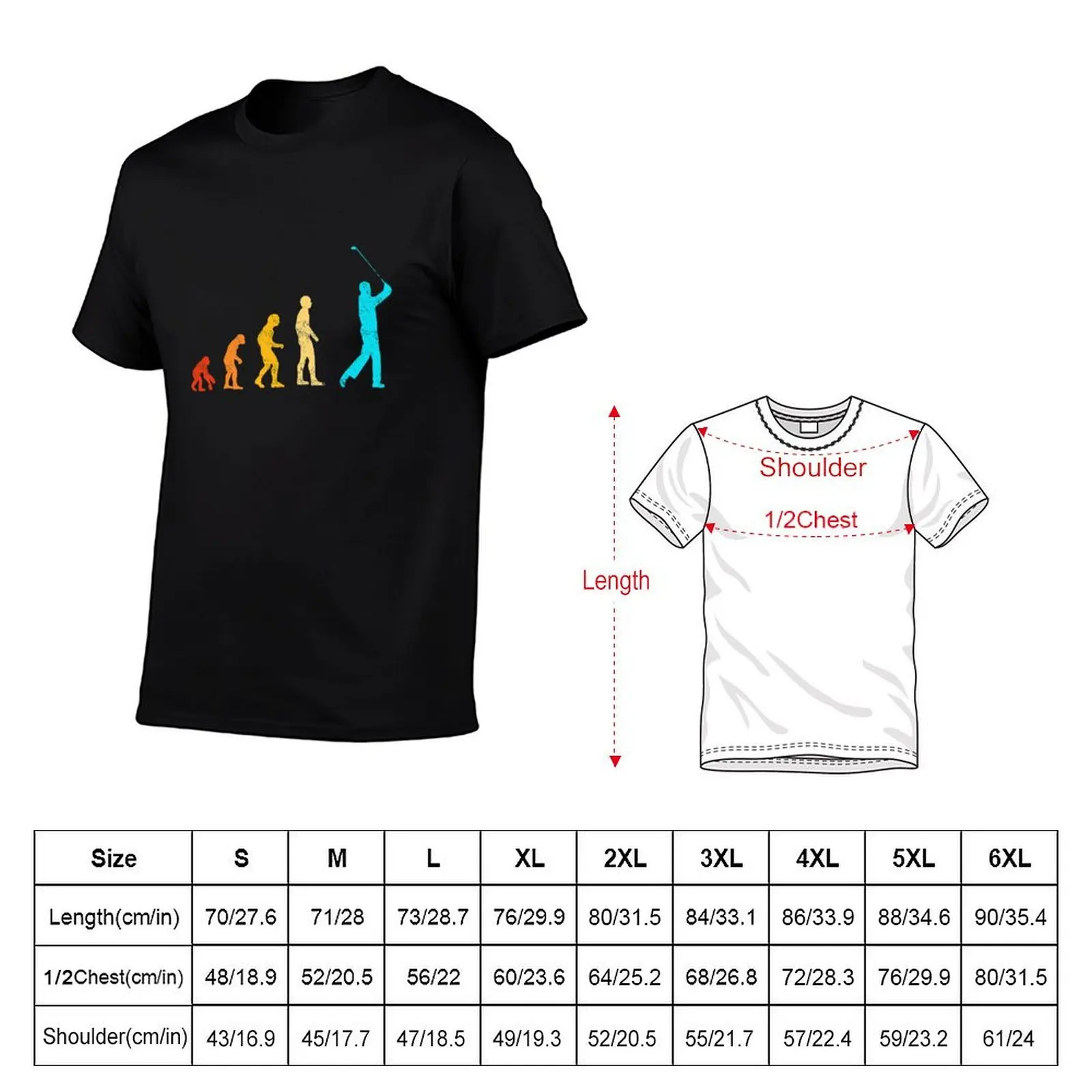 Retro Golf Evolution T-Shirt tees sublime cute tops blue archive mens t shirts pack