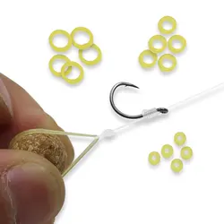 S/M/L 100pcs Carp Fishing Accessories Plastic Pellet Bait Band Quick Change Beads Pop Up Boilies Hair Rig For Carp Fish Tackle