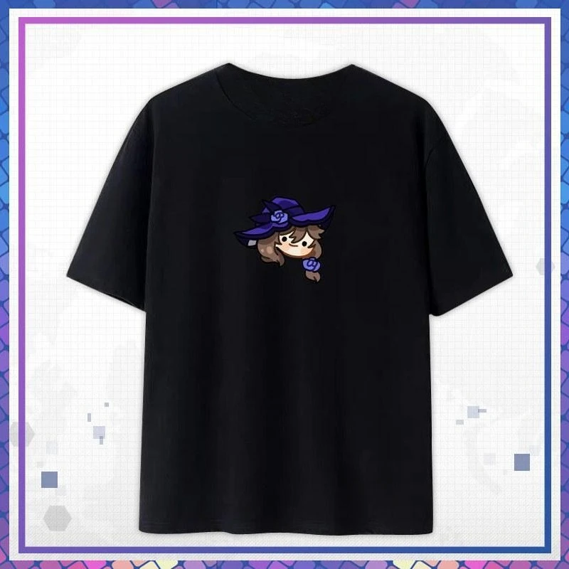 Camisetas unisex Genshin Mondstadt Personaje Mini-Impresión Camiseta Klee,Diluc Chibi Venti y Razor Unisex Pareja Camiseta de manga corta