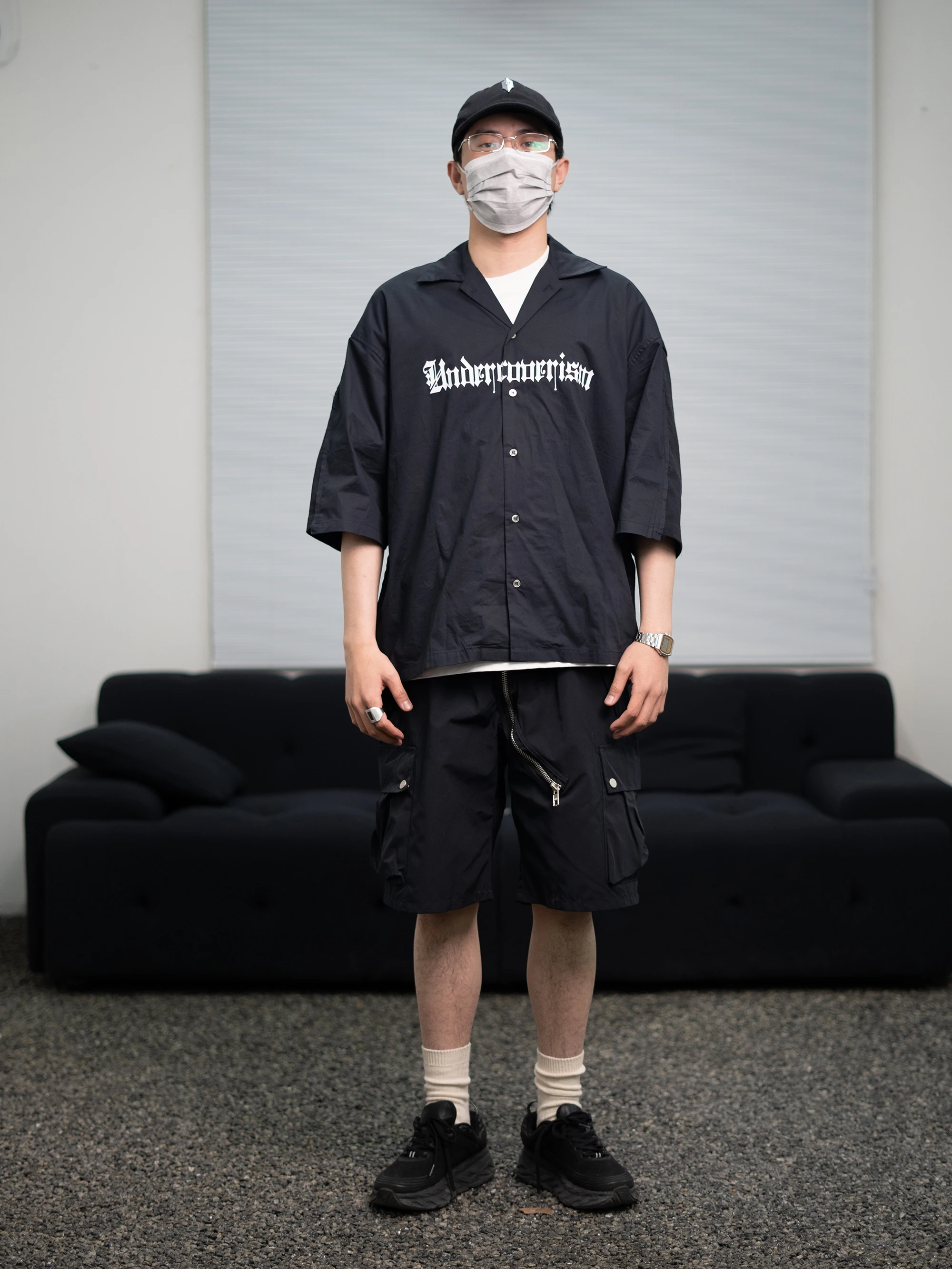 

Functional Fabric ort Sve irt Casual Layered Undercover 22ss ulari Loose Fit Youth Summer Faion irt