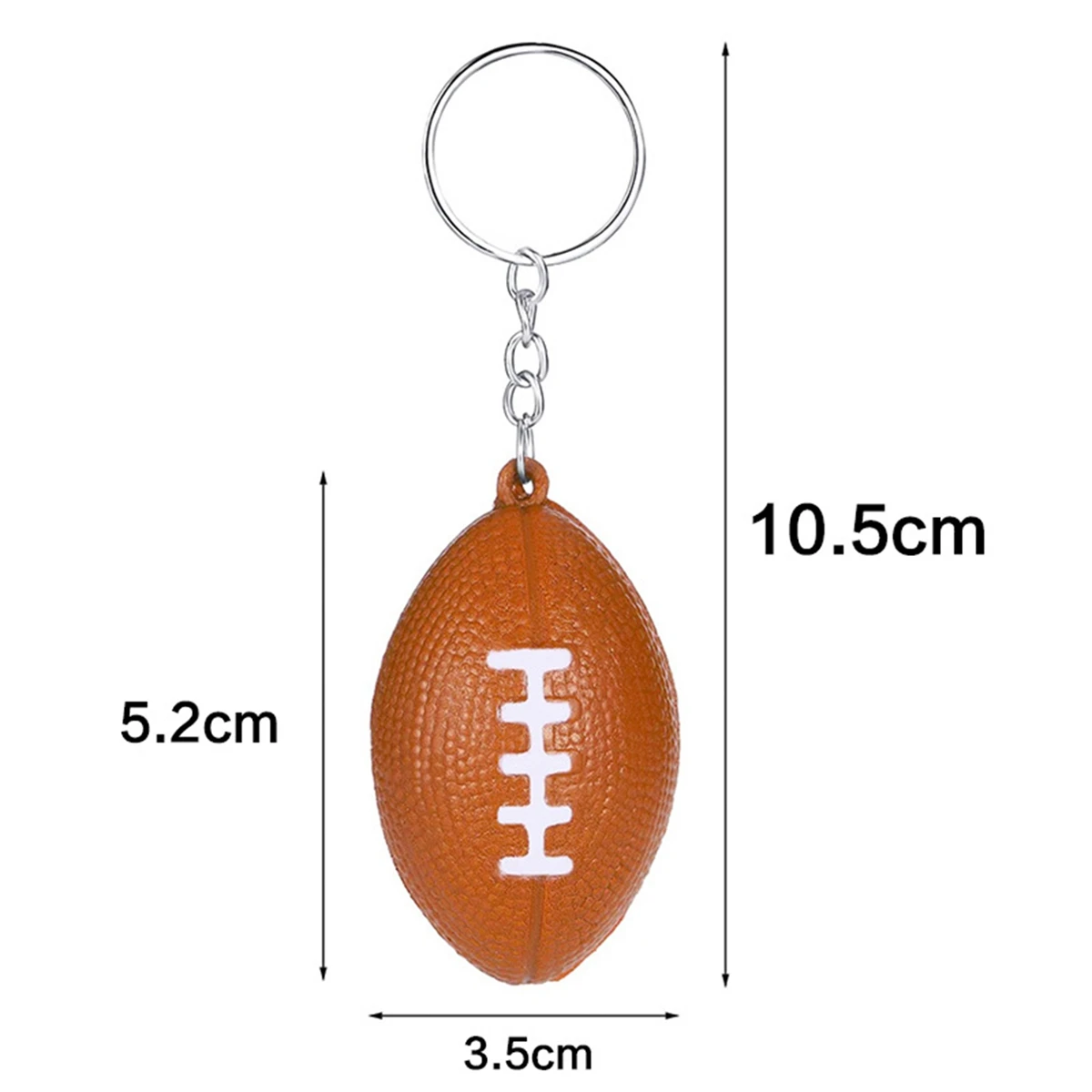 Y59A50PC Rugby Ball Keychains for Party Favors,School Carnival Reward,Sports Centerpiece Decorations,Party Bag Gift Fillers