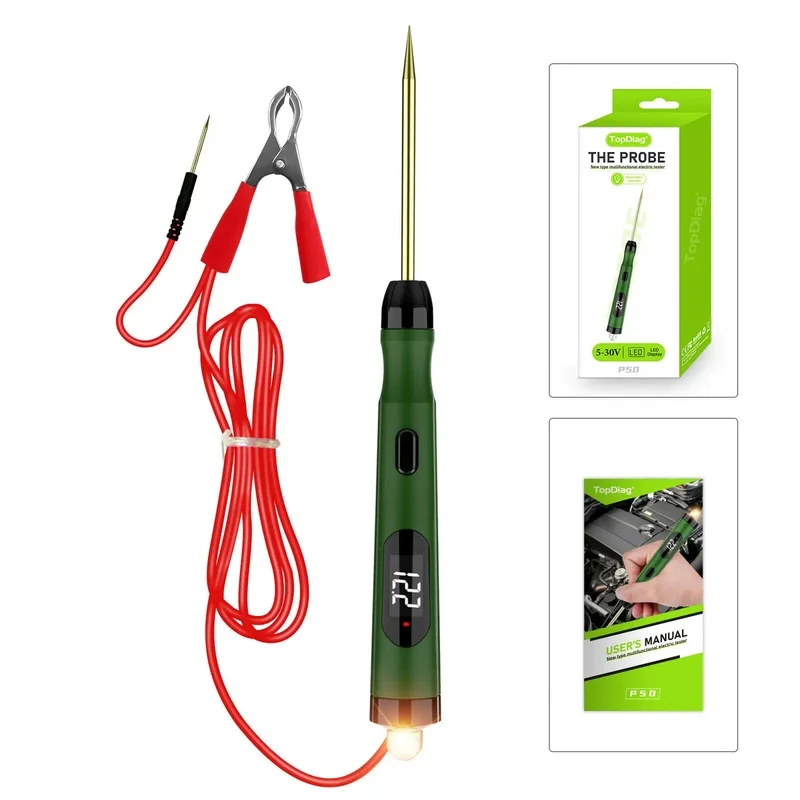 Lorvmed LCD Digital 5‑30V DC Automotive Test Pen Multi‑Purpose Car Circuit Repair Fault Detector Tool