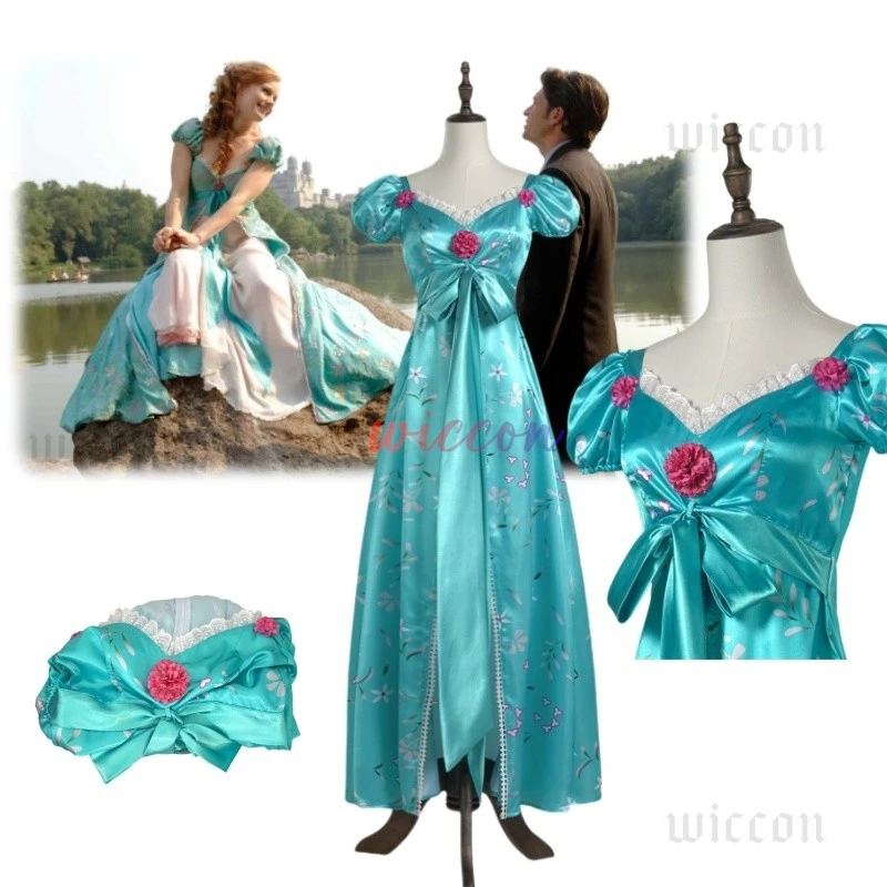 

Enchanted2 Giselle Cosplay Costume Dress Ladies Outfits Women Halloween Carnival Party Clothes For Role Play Blue Princess Dres