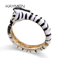 Unique Design Luxury Zebra Bangles Ename Colorful Chunky Cuff Bracelet for Women Party Accessory Fashion Multi-Colors Bangle