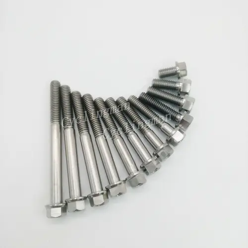 Imagen 2 del producto 1 pieza de titanio Ti 10 15 20 25 30 35 40 45 50 55 60 65mm M6 tornillo de brida de cabeza hexagonal tornillos de ciclismo