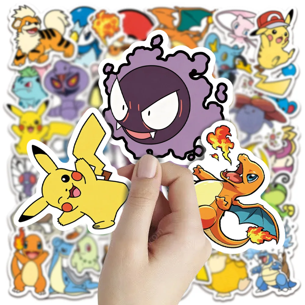 50 Stück Neue Pokémon Anime Aufkleber Ästhetische Scrapbooking-Sticker für Tassen, Laptops, Koffer, Mädchen-Dekorationen, Notizbuch-Graffiti-Spielzeug – Detail 4