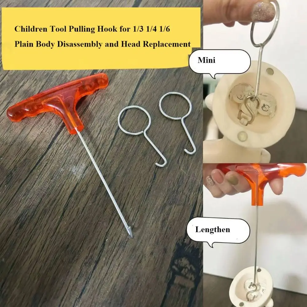 New 2 Sizes Pulling Hook Tool Plastic MIni Head Replacement DIY Accessories Plain Body Disassembly for 1/3 1/4 1/6 BJD.SD Dolls