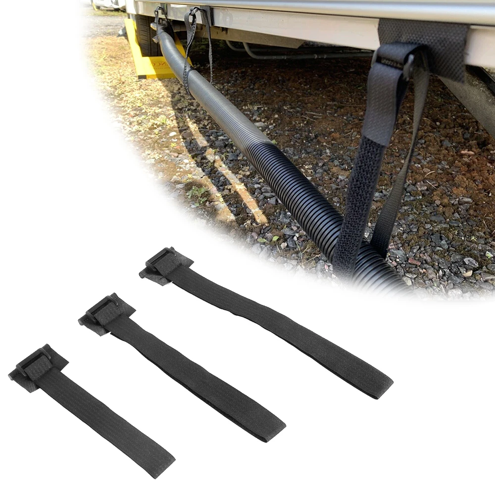 Kit de 3 Suportes para Tubos de Esgoto de Caravana + 6 Suportes para Tubos de Entrada de Água Fresca EHU, Acessórios para Camper e RV