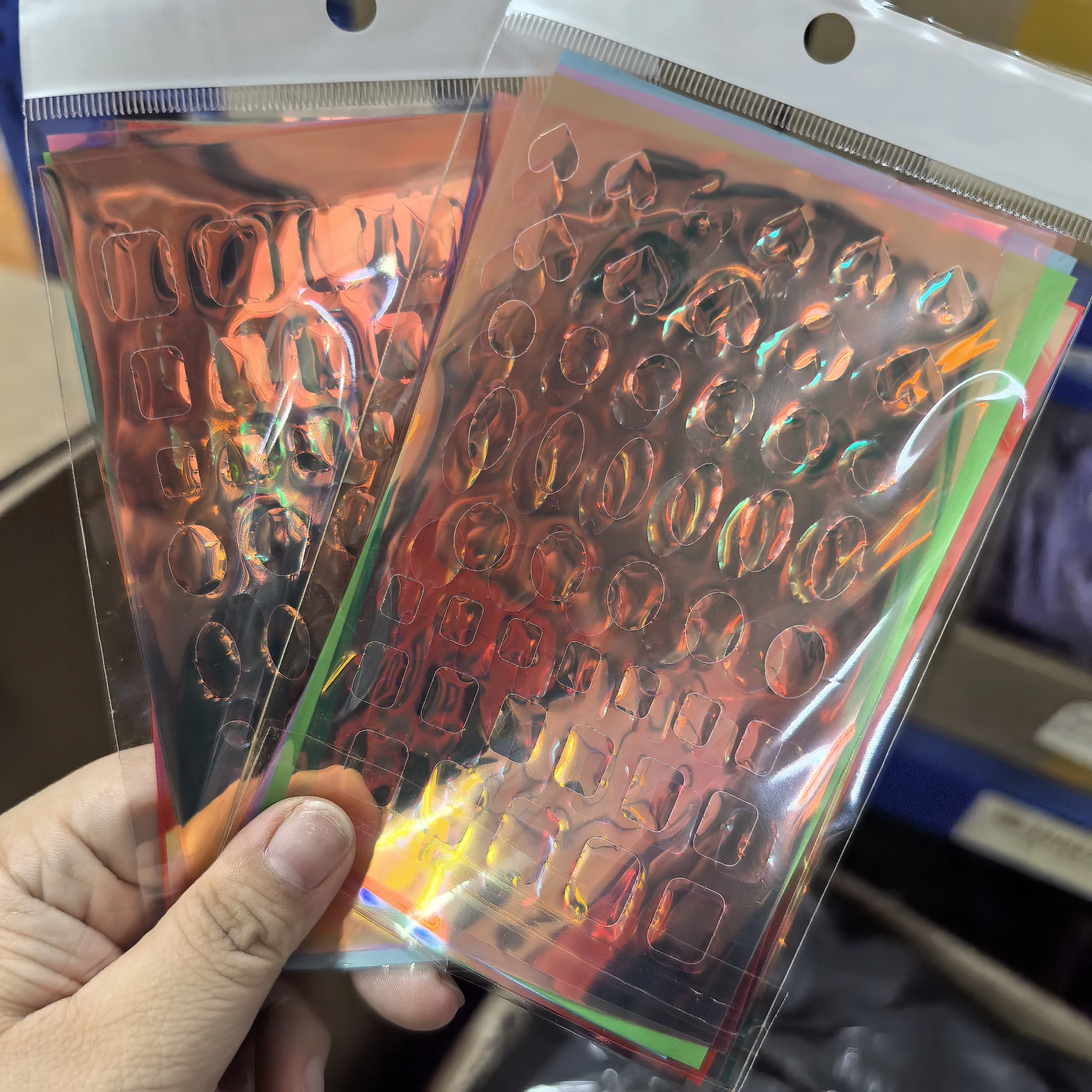 11 stücke Aurora Glas Eiswürfel Nagel Folie Aufkleber 3D Glas Papier Nagel Film Aufkleber Regenbogen Reflektierende Koreanischen Stil Nagel Aufkleber – Detail 1