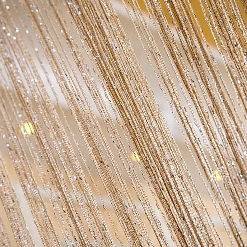 여러 가지 빛깔의 100*200cm 로맨틱 실버 와이어 디자인 커튼 홈 액세서리 침실 거실 술 장식 cortinas