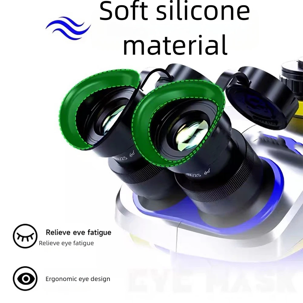 Protective Silicone Microscope Dust Cover Compatible with WF10X25 Eyepiece Suitable for Lab and Machine Vision