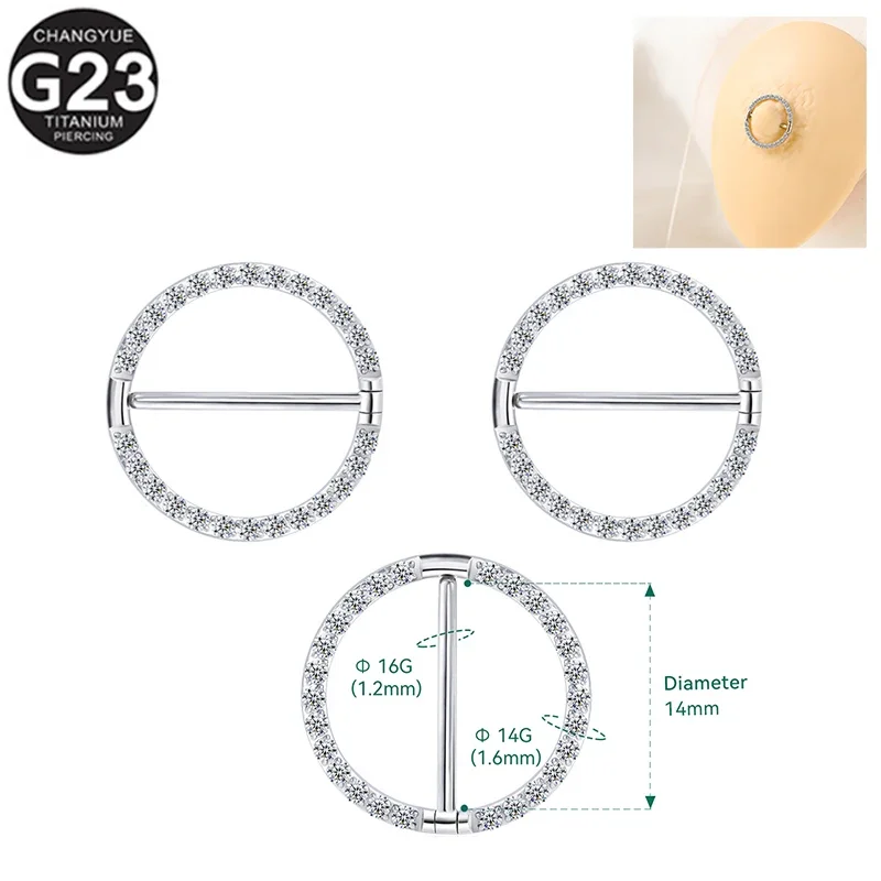 

1PC ASTM F136 Titanium Nipple Piercings Zircon Septum Clicker Nipple Stud Ring Sexy Lingerie Women Body Piercing Jewelry 16G