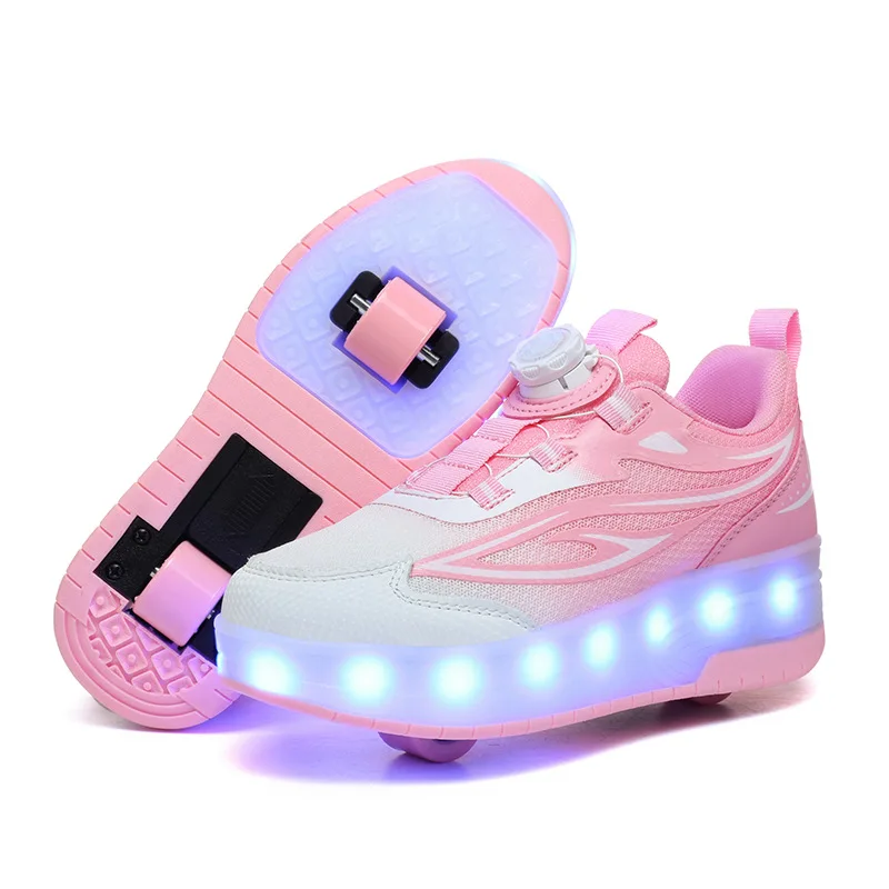 Children Roller Skates Shoes Kids Two Wheels LED Shoe Boys Girls Sports Shoes Students Flying Shoe