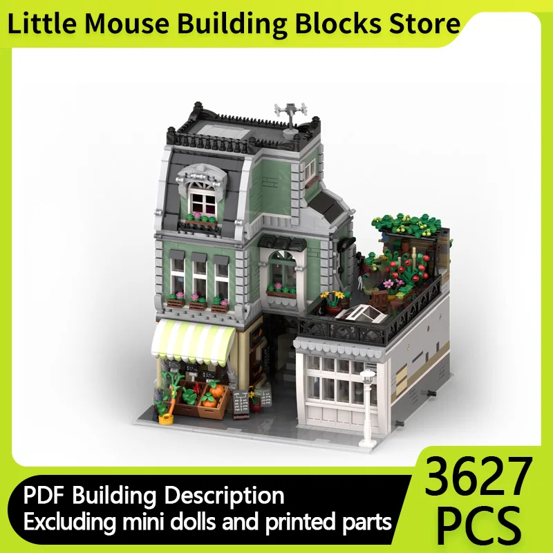 

Street View Model MOC Building Bricks Workshop Store And Apartment Modular Technology Gifts Holiday Assemble Children Toys Suit