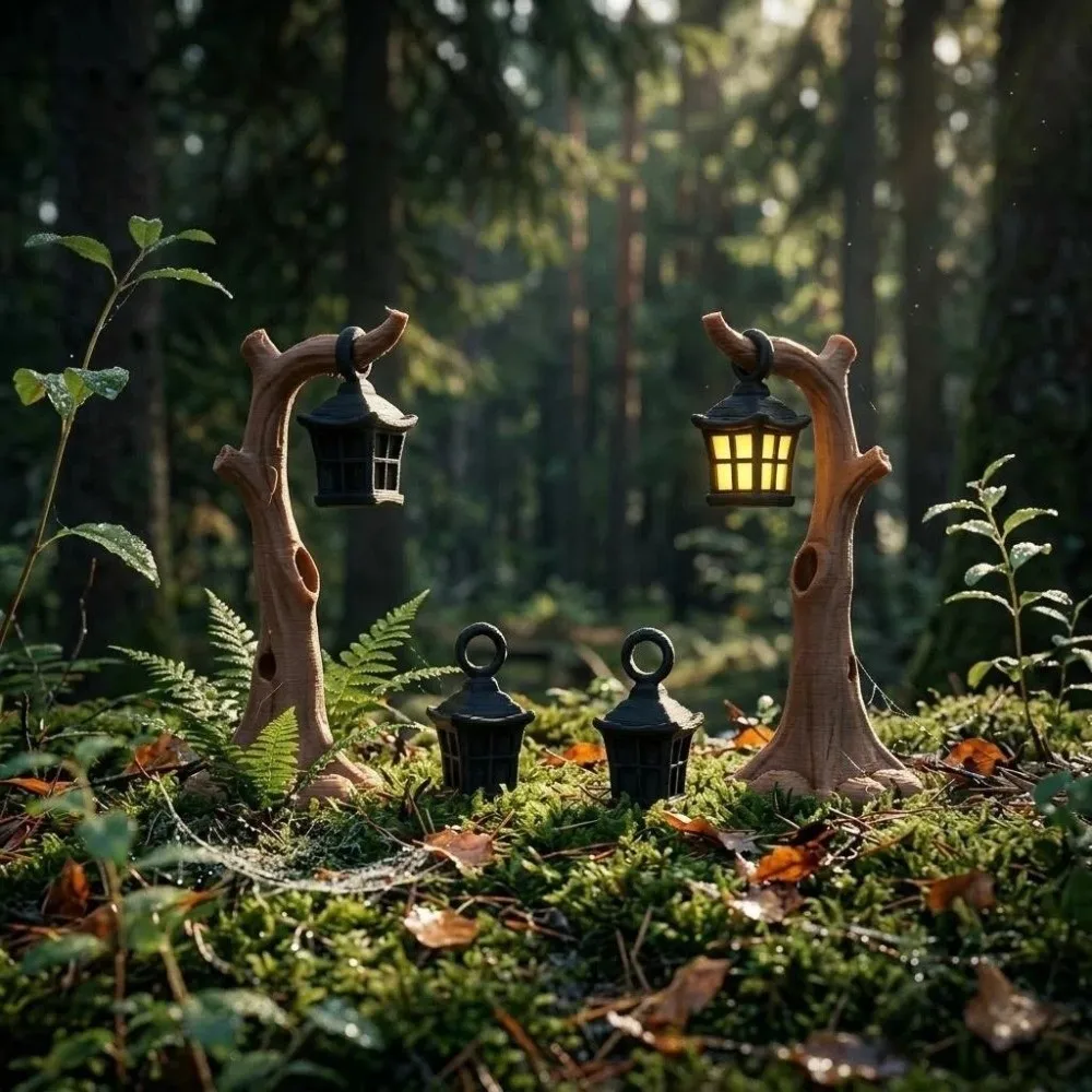 3D Printing Micro Landscape Tree Light Ornaments Decorative Detachable Forest Night Light Plastic Mini Withered Tree Lantern
