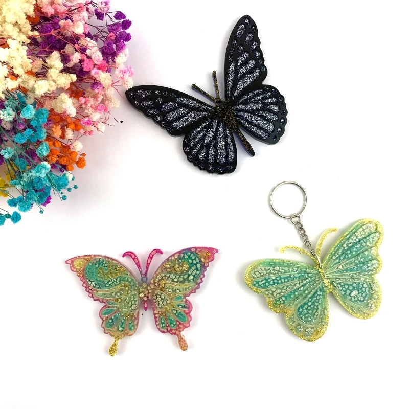 for Butterfly Pendants Crystal Epoxy Mold Handmade Keychain Resin Silicone Mould