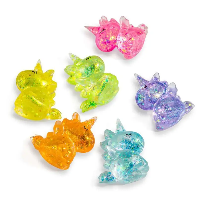 Transparent Soft Glitter Squeeze Toy Stress Relief Fidget Sensory Toy Lightweight Relaxation Toy for Office Coffee Break