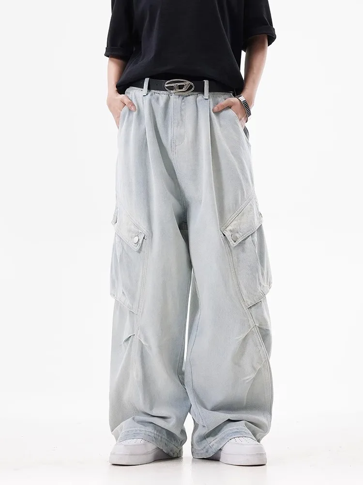 

Ретро-джинсы в стиле рабочей одежды, свободные женские винтажные джинсы с широкими штанинами, повседневные молодежные брюки