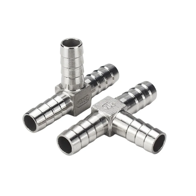 6-50mm 304 Stainless Steel Hose Barb Tee Splitter - 3-Way Hosetail Connector for Water, Gas, Air in Home & Garden