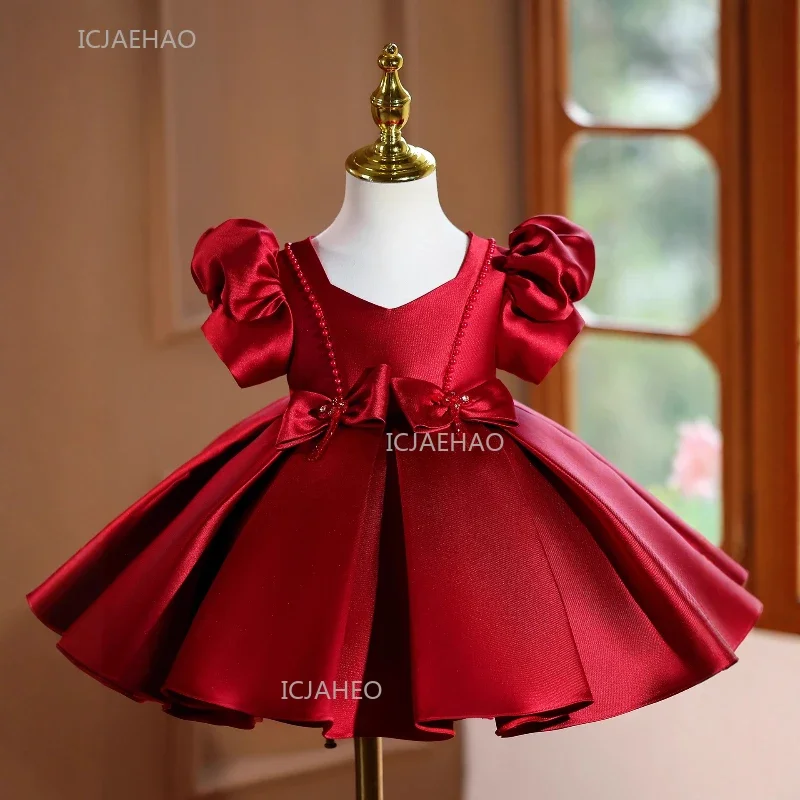 Girls Dress Host Pageant Show Piano Recital Evening Formal Dresses Performance Princess Gown Birthday Party New Years Eids