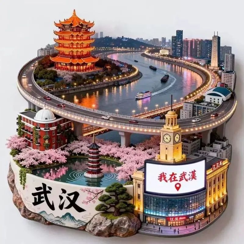 

China Travel Souvenirs Wuhan Metal Fridge Magnets Shanghai Luoyang Xiamen Guiyang Shenzhen Hong Kong Shenzhen Fridge Stickers