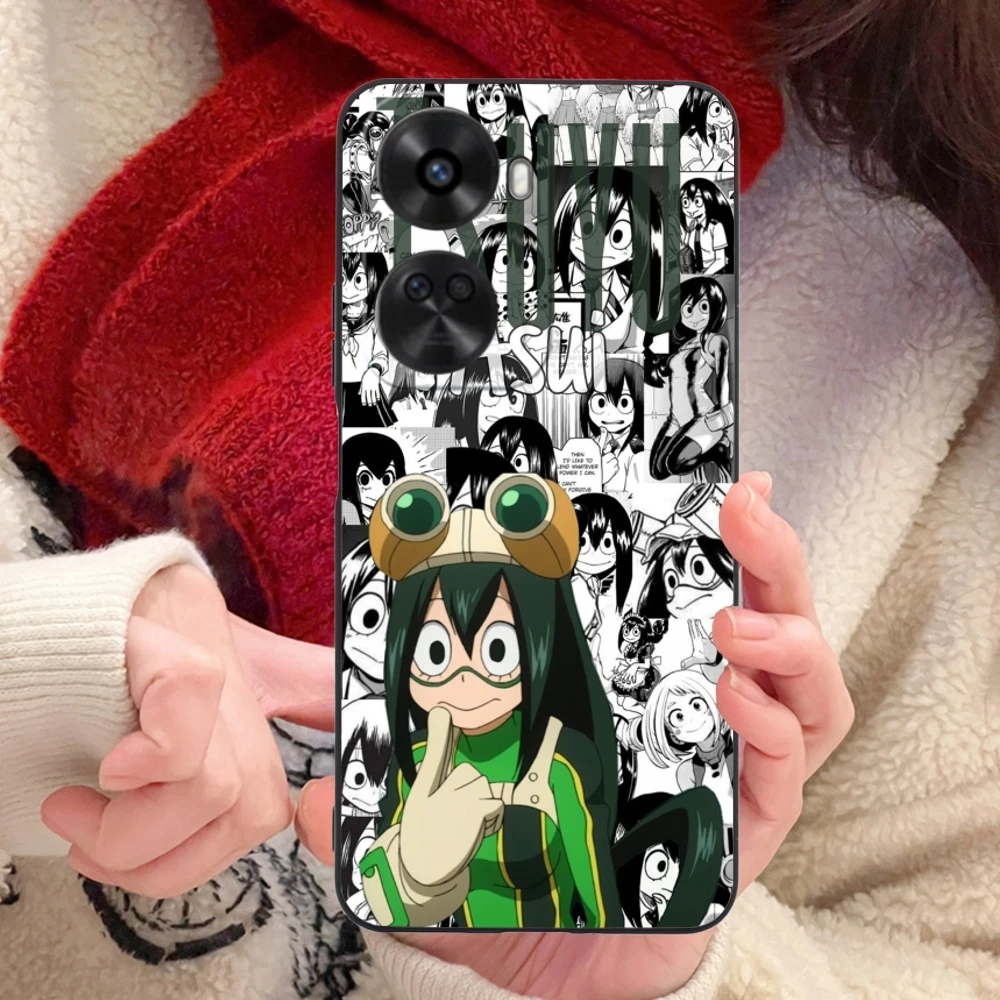 Hero Tsuyu Asui Froppy Cell Phone Case for Huawei Nova 12 11 10 9 8 7 Pro SE 5G Black Soft Phone Cover Shell