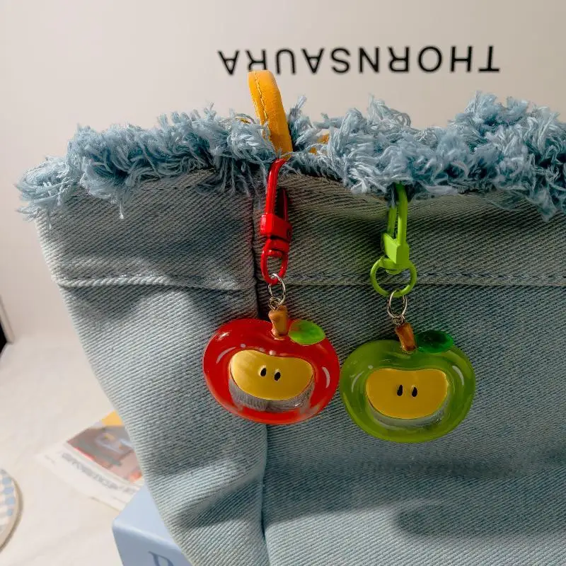 Cute Cartoon Fruit Keychain Creative Funny Pendant Durable Soft PVC Backpack Hanging Ornament Car Key Holder Travel Accessory