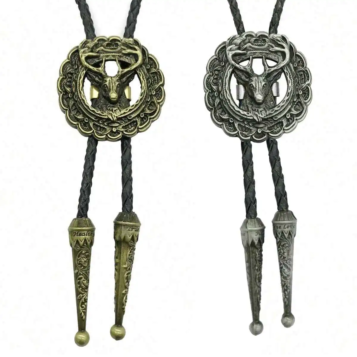 

T-DISOM Retro Hollowed-out Deer Embossing Bolo Tie Fashion Necktie Accessory