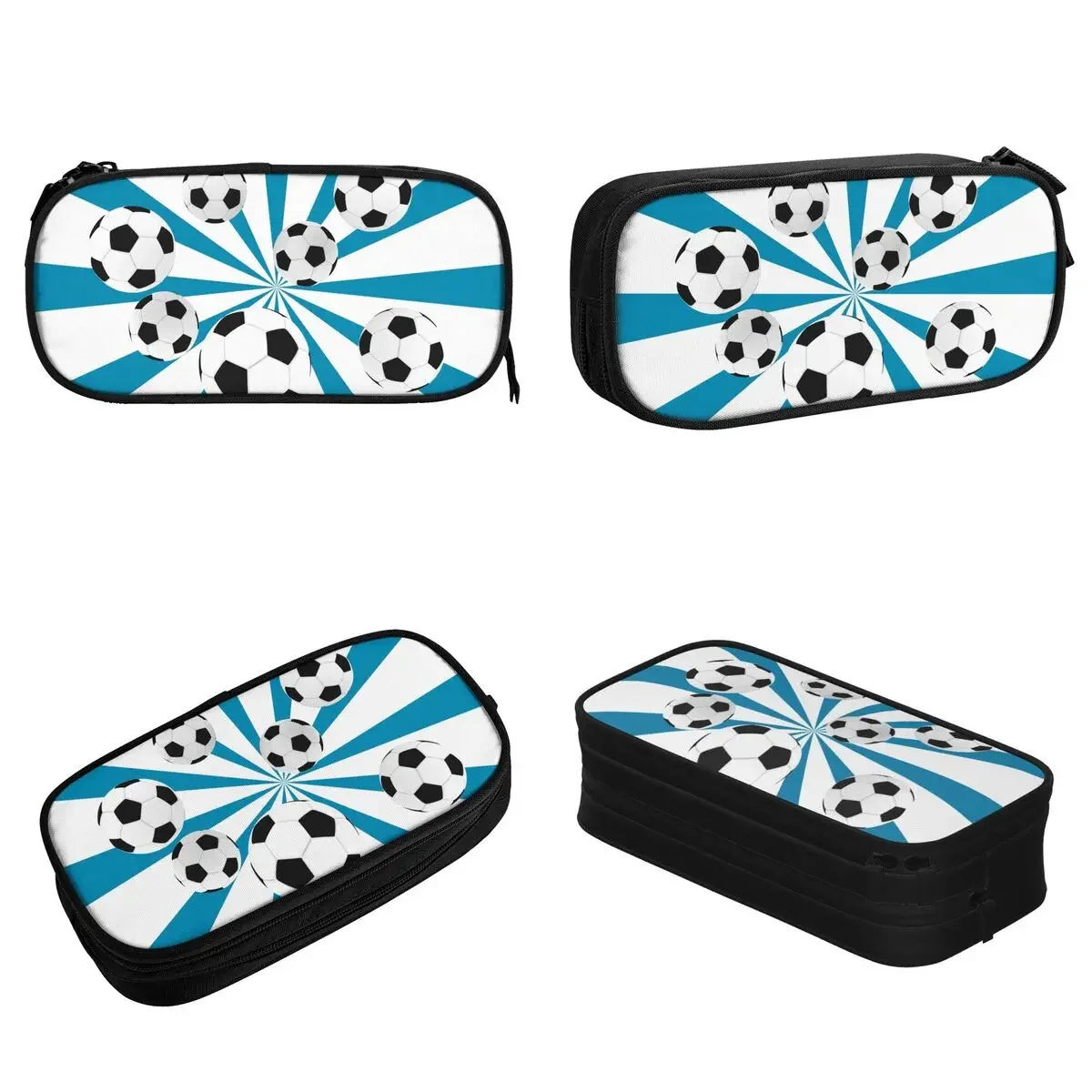 Balls Pencil Case Fashion Soccer Football Sports Pen Box Bags Student Large Storage Office Gift Pencil Pouch