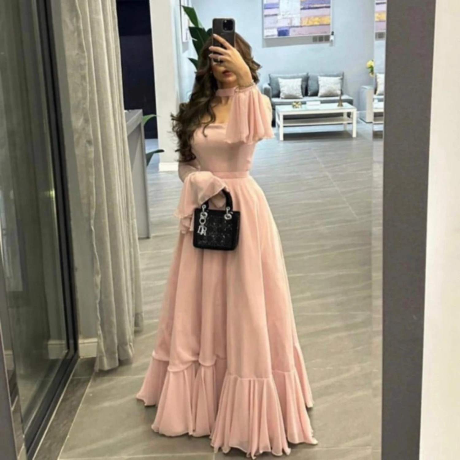 Graduation Gown Long Wedding Party Dress Women Elegant Luxury Evening Dresses customized Cocktail of Dresses for Prom Pink