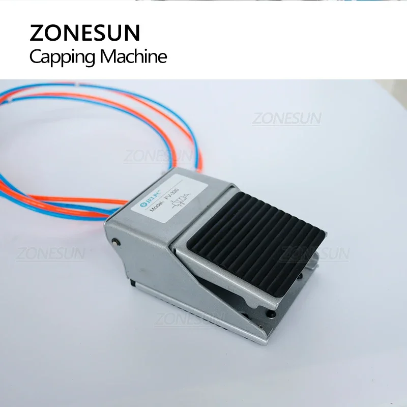 ZONESUN 반자동 캡핑 기계, 공압 데스크탑 캔, 유리 소스 꿀 병, 트위스트 오프 장비