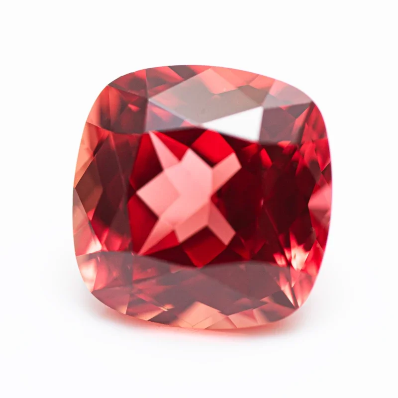 Top Lab Grown Sapphire Sunset Red Color Square Cushion VVS1 Charms Beads Diy Jewelry Making Materials Selectable AGL Certificate