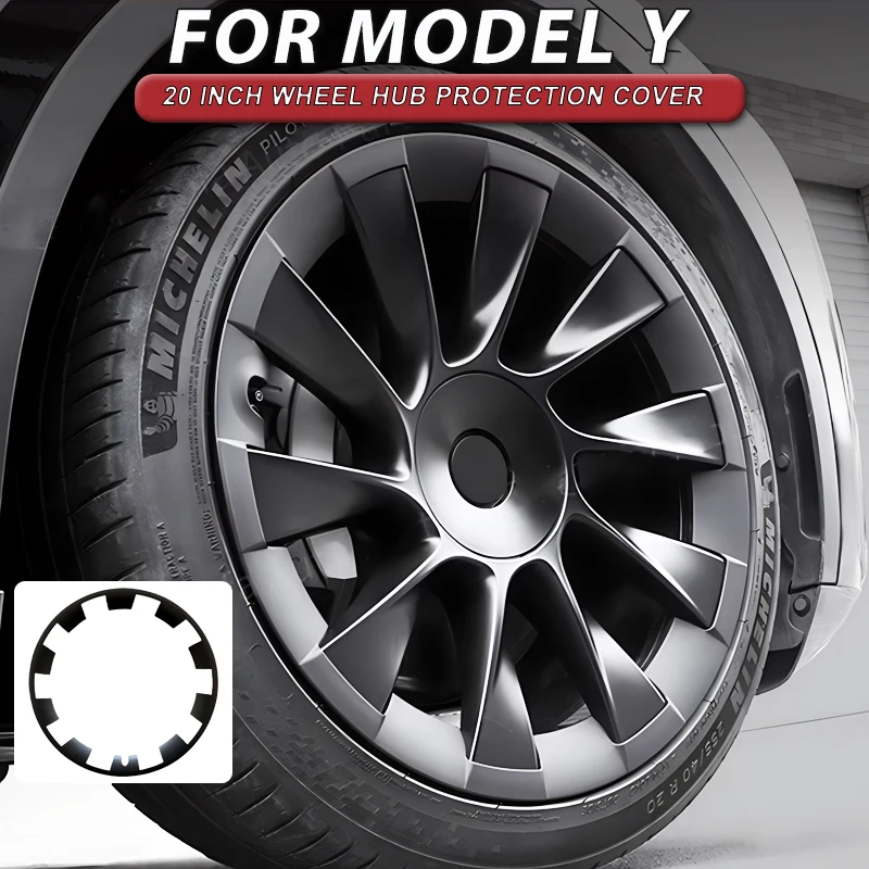 

4PCS Car For Tesla Model Y 20 Inch Hub Cap Patch Wheel Performance Replacement Wheel Cap Full Rim Cover Accessories Wheel Parts