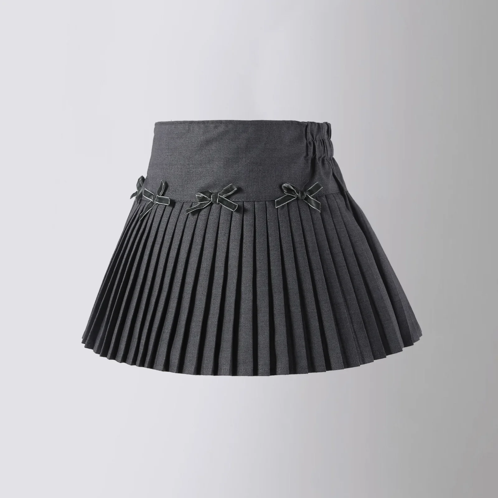 Girls A-line Skirt Spring Summer Short Fashion Bow High Waist Pleated Skirt for Kids Casual All-match 2026 New Teen School Skirt