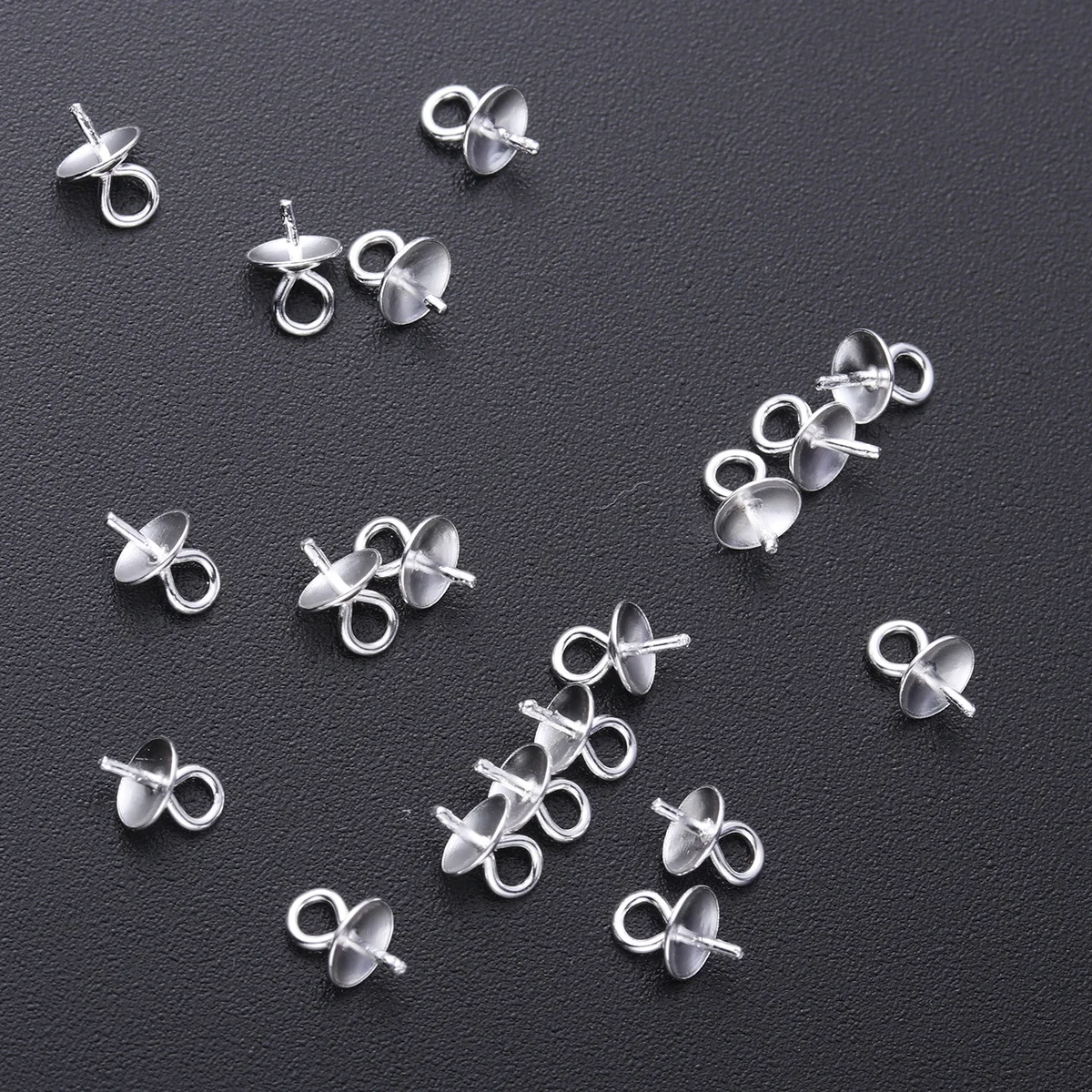 

20pcs 4Mm Cup Pearl Screw Eye Pin Jewelry Making Accessories Pendant Connector For Diy Necklace Bracelet Craft Findings Supplies
