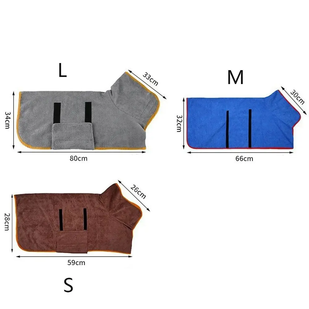 Utile accappatoio per cani super assorbente, asciugamano morbido, accappatoio per animali domestici, cappotto multifunzionale per indumenti da notte per animali domestici per interni ed esterni